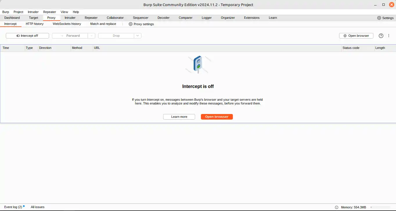 burp suite open browser